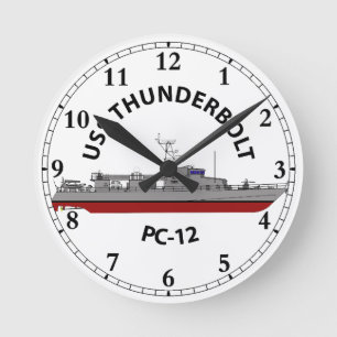 USS Thunderbolt PC-12 Patrol Coastal Round Clock