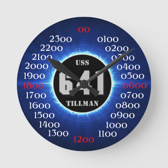 USS Tillman (DD-641) Round Clock (Front)