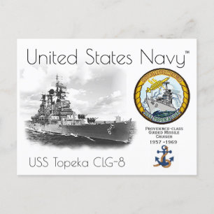 USS TOPEKA CLG-8 CRUISER POSTCARD a