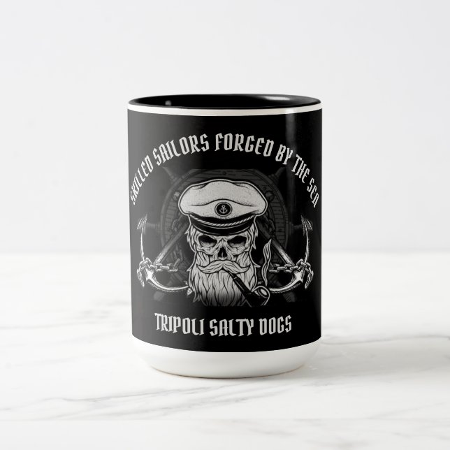 USS TRIPOLI (LPH-10) SKILLED SAILORS Two-Tone COFFEE MUG (Center)