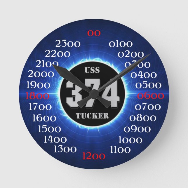 USS Tucker (DD-374) Round Clock (Front)