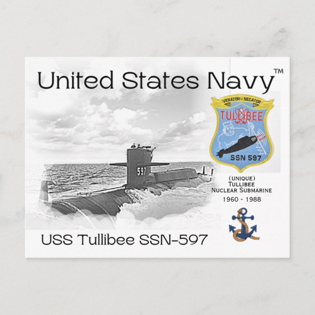 USS TULLIBEE SSN-597 SUBMARINE     - POSTCARD (Front)