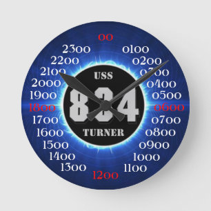 USS Turner (DD-834) (DDR-834) Round Clock