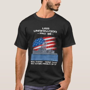 USS Underwood FFG 36 Class Frigate American Flag V T-Shirt