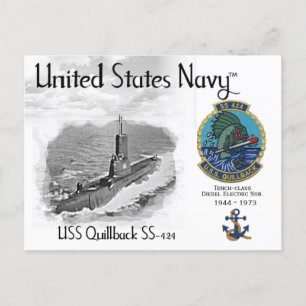USS USS QUILLBACK SS-424 SUBMARINE - POSTCARD