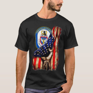 USS Valley Forge CG50 American Flag  T-Shirt
