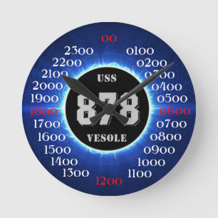 USS Vesole (DD-878) (DDR-878) Round Clock
