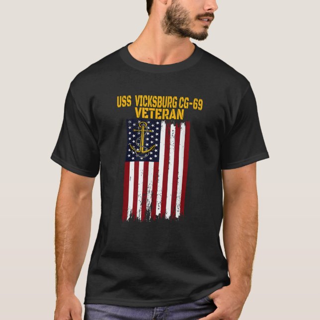USS Vicksburg CG 69 Cruiser Veterans Day Father s  T-Shirt (Front)