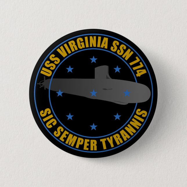 USS Virginia 6 Cm Round Badge (Front)