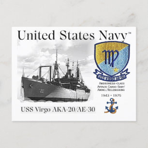 USS VIRGO AKA-20/AE-30 - POSTCARD