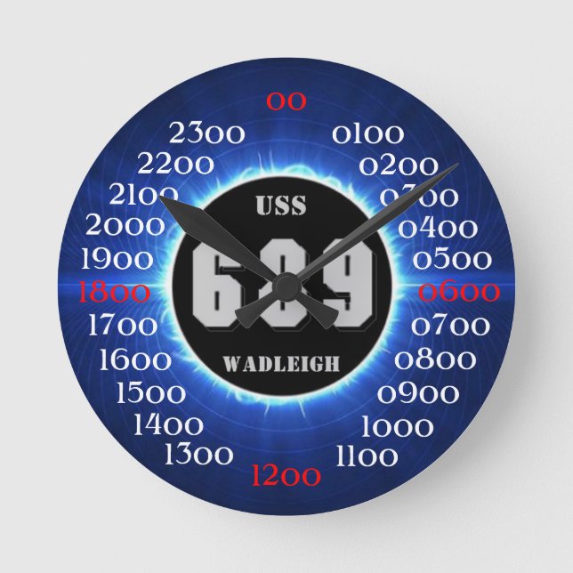 USS Wadleigh (DD-689) Round Clock (Front)