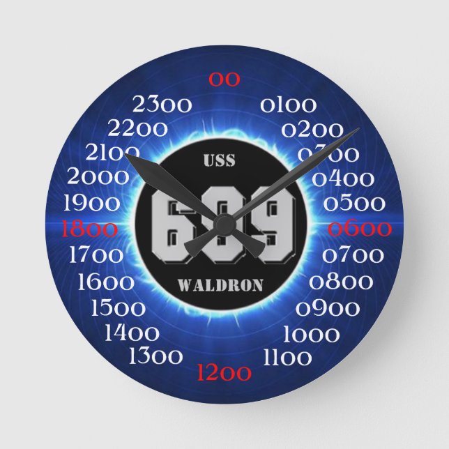 USS Waldron (DD-699) Round Clock (Front)