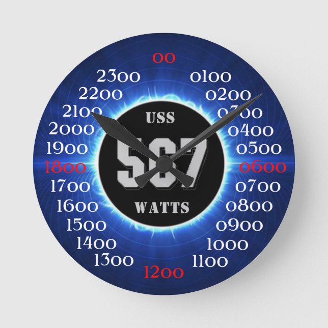 USS Watts (DD-567) Round Clock (Front)