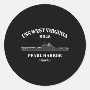 Uss West Virginia Battleship Pearl Harbour Classic Round Sticker