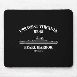 Uss West Virginia Battleship Pearl Harbour Mouse Pad