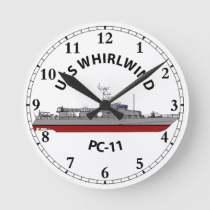 USS Whirlwind PC-11 Patrol Coastal Round Clock