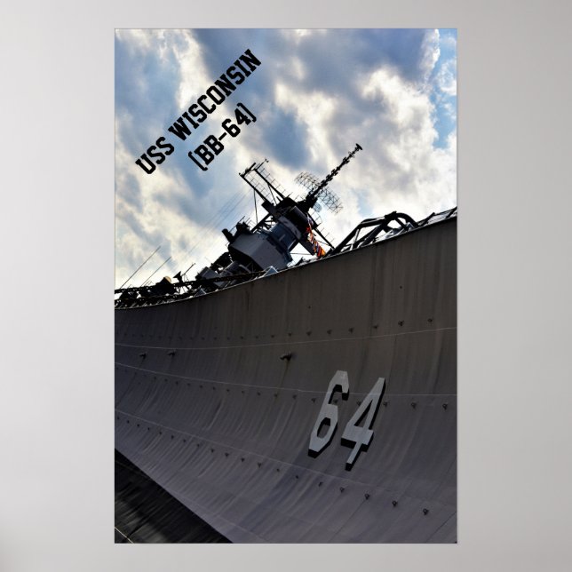 USS Wisconsin (BB-64) ~ US Military Battleship Poster (Front)