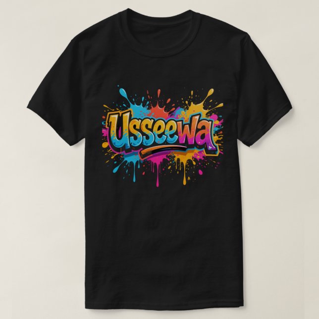 Usseewa – High‑Energy Rebellion Pop Art Design T-Shirt (Design Front)