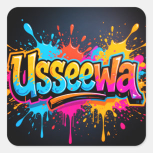 Usseewa – Surreal Sonic Energy Concept Square Sticker