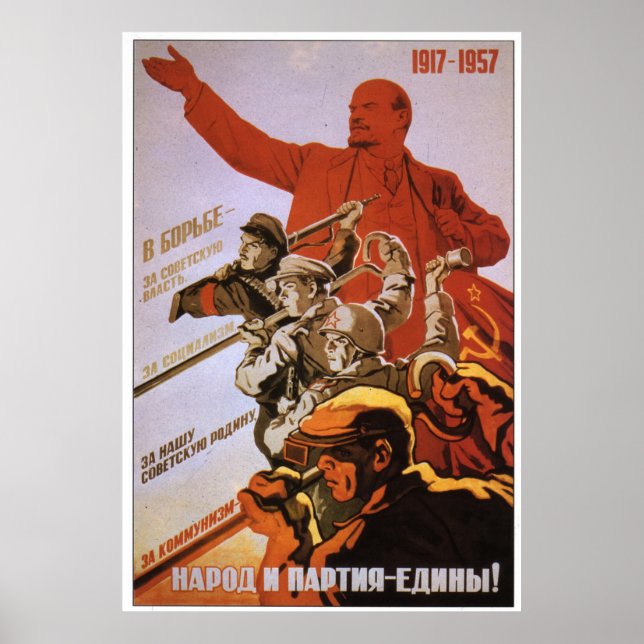USSR CCCP Cold War Soviet Union Propaganda Posters (Front)
