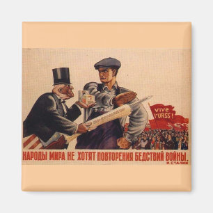 USSR CCCP Cold War Soviet Union Propaganda Posters Magnet