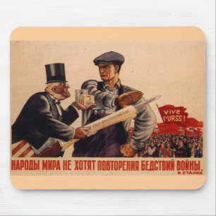 USSR CCCP Cold War Soviet Union Propaganda Posters Mouse Pad