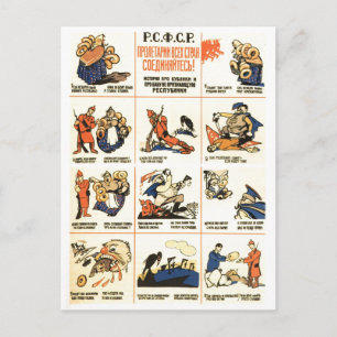 USSR CCCP Cold War Soviet Union Propaganda Posters Postcard