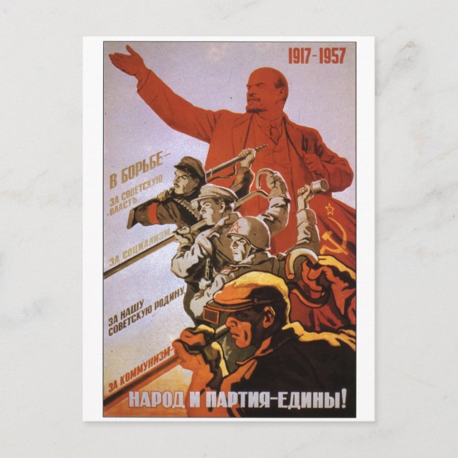 USSR CCCP Cold War Soviet Union Propaganda Posters Postcard (Front)