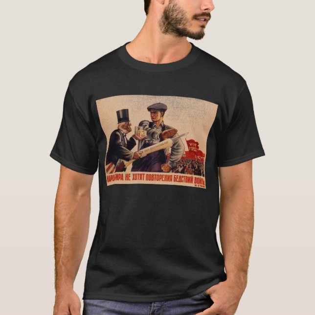 USSR CCCP Cold War Soviet Union Propaganda Posters T-Shirt (Front)