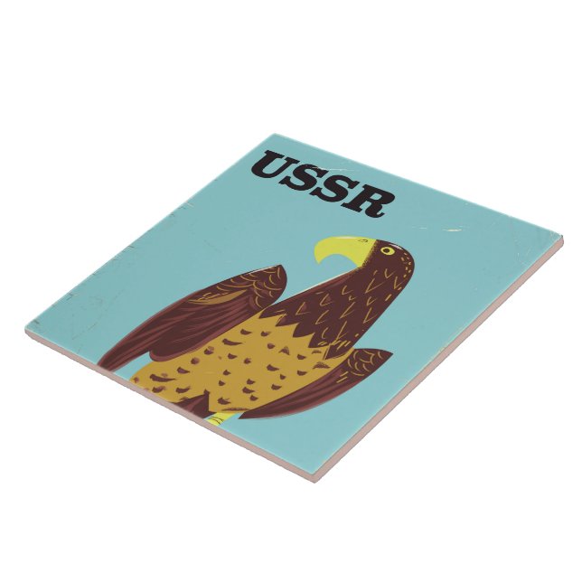 USSR Eagle vintage travel poster Ceramic Tile (Side)