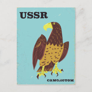 USSR Eagle vintage travel poster Postcard