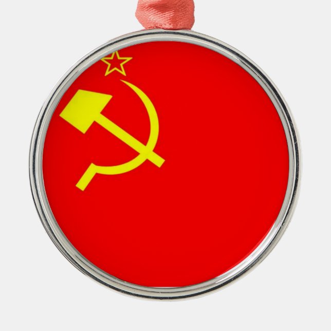 USSR Flag Metal Ornament (Front)