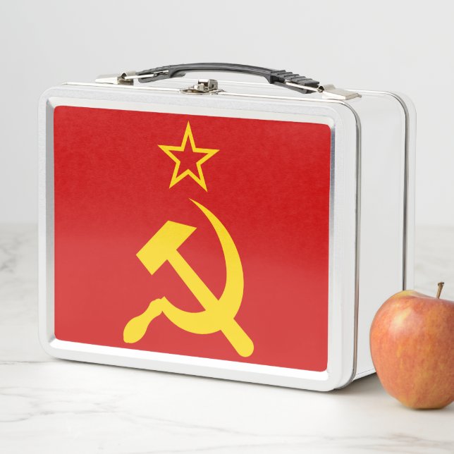 USSR Flag - Soviet Union Flag Metal Lunch Box (In Situ)