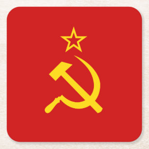 USSR flag Square Paper Coaster