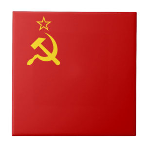 USSR Soviet Union Communist Sickle and Hammer Ceramic Tile