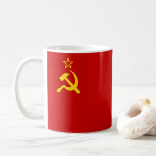 USSR Soviet Union Communist Sickle and Hammer Coffee Mug