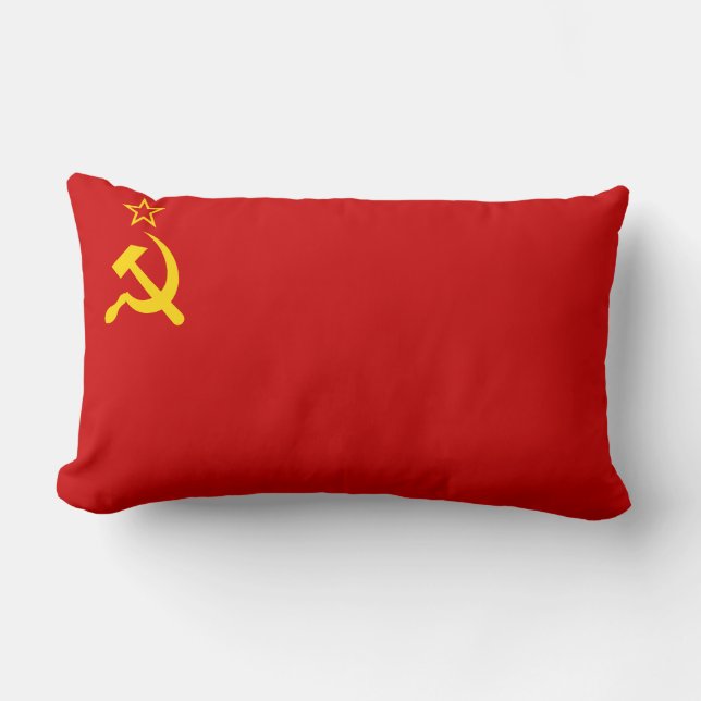 USSR Soviet Union Communist Sickle and Hammer Lumbar Cushion (Front)