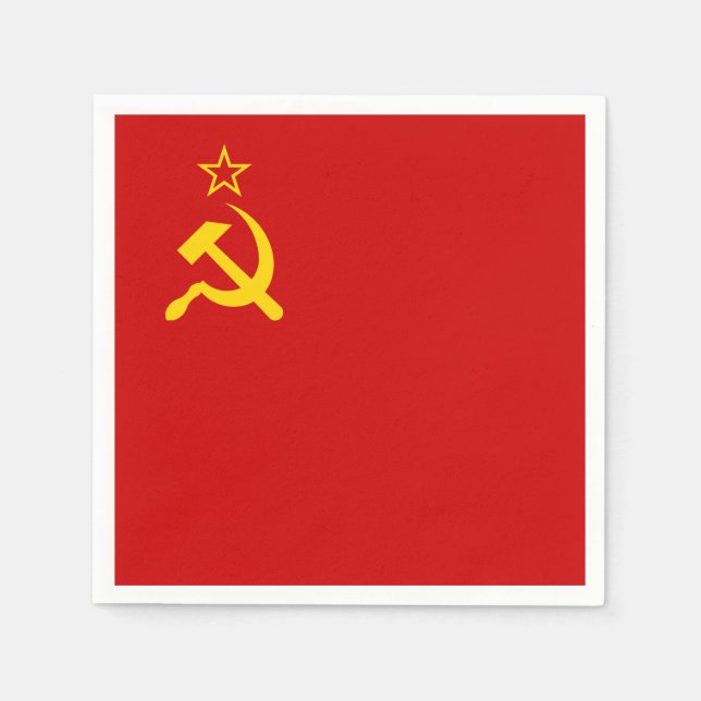 USSR Soviet Union Communist Sickle and Hammer Napkin (Front)