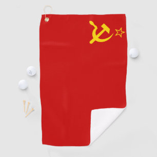 USSR Soviet Union Flag Communist Sickle and Hammer Golf Towel
