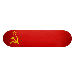 USSR Soviet Union Flag Communist Sickle and Hammer Skateboard