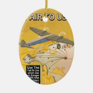 USSR Soviet Vintage Travel Poster. Ceramic Tree Decoration