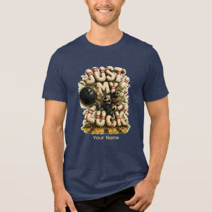 ust Roll With It Personalised Funny Sushi Lover Tri-Blend Shirt