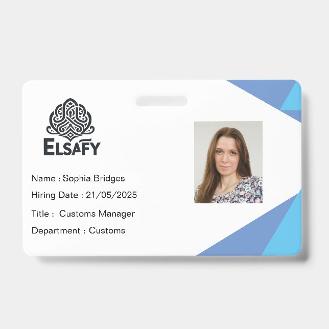 ustomizable Employee ID Card Badge (Front)