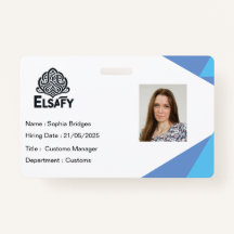 ustomizable Employee ID Card Badge