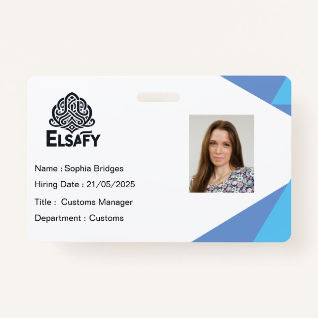 ustomizable Employee ID Card Badge ID Badge (Front)
