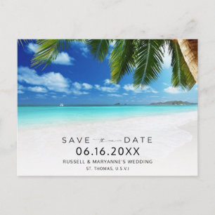 USVI Destination Wedding Save the Date Announcement Postcard