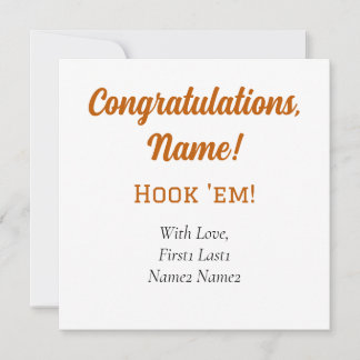 UT Longhorns Hook 'em! Gift Card Tag