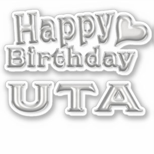 Uta Happy Birthday silver Sticker