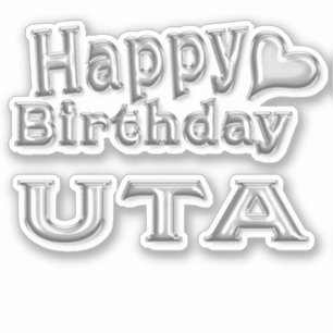 Uta Happy Birthday silver sticker sticker