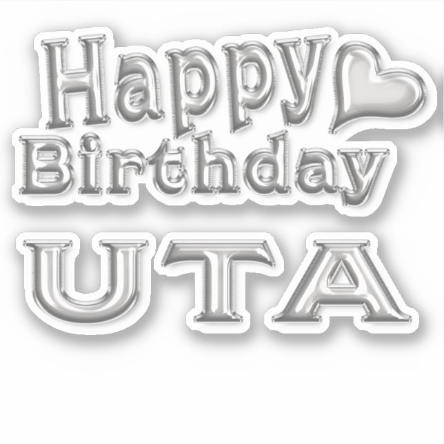 Uta Happy Birthday silver sticker sticker (Front)